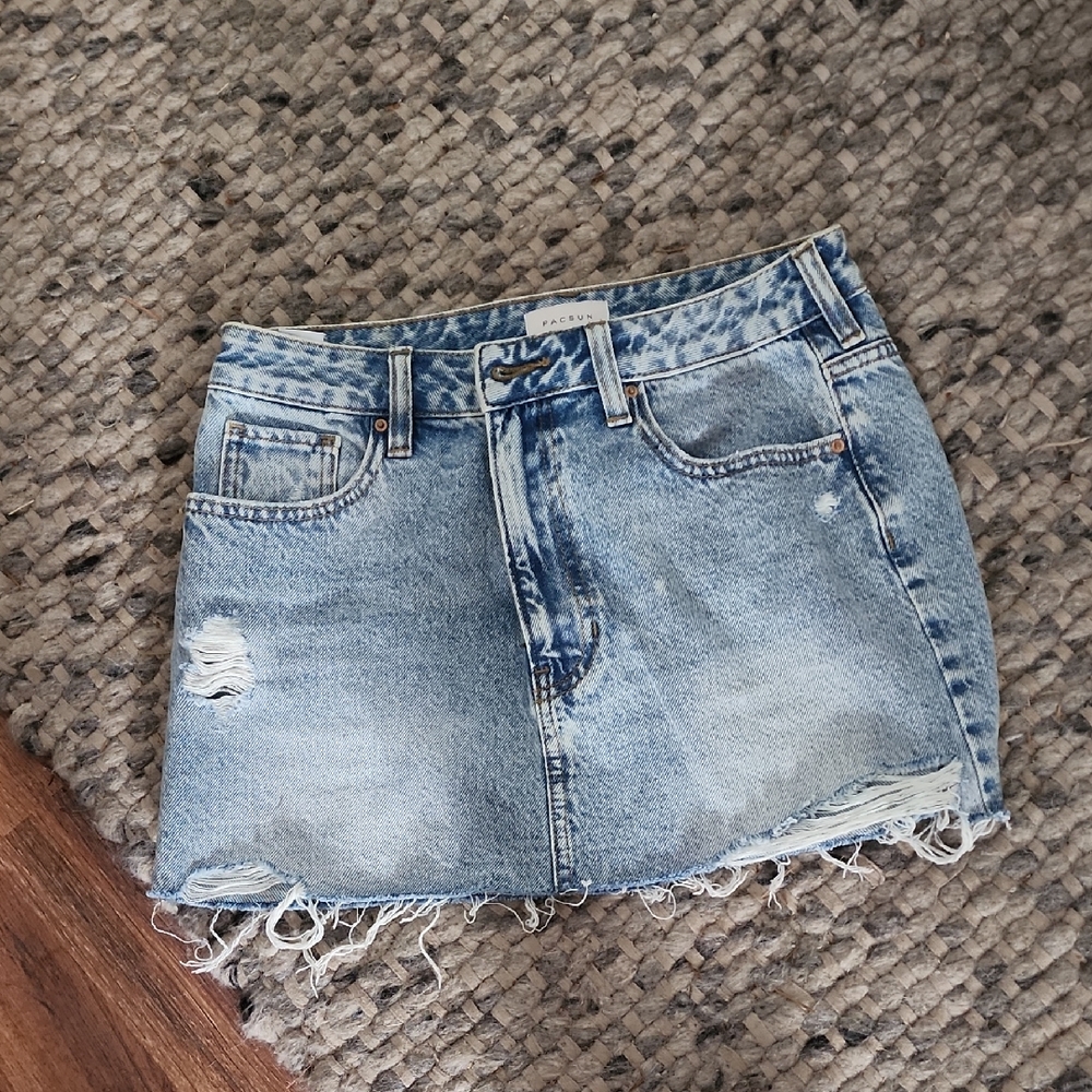 PacSun Blue Casual Pencil Mini Skirt